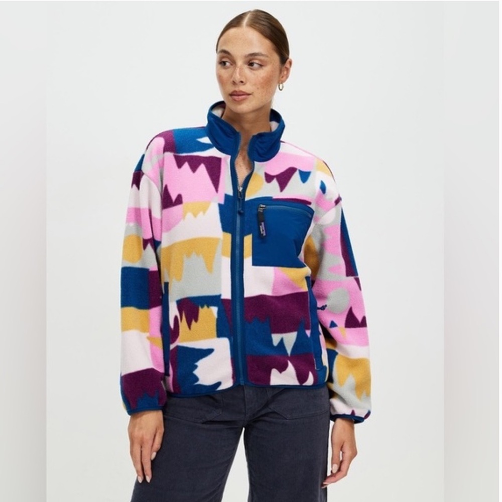 NWT Patagonia Women's Synchilla® Fleece Jacket Frontera marble pink